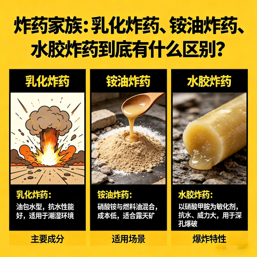 和平炸药家族：乳化炸药、铵油炸药、水胶炸药到底有什么区别？